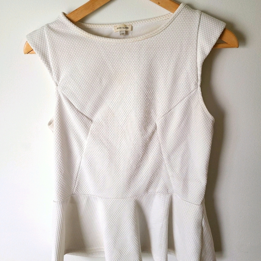 White peplum top